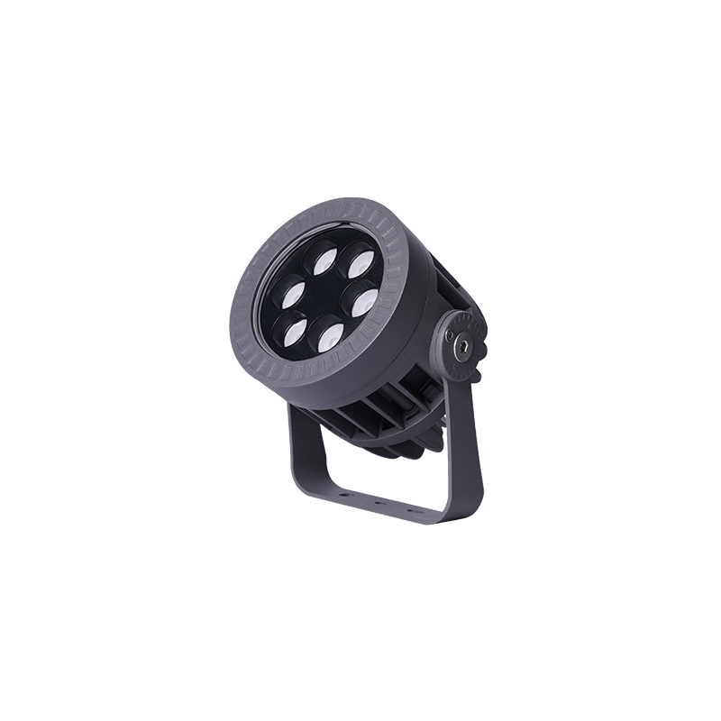 FL 系列 φ110×153mm 6 颗 LED 精准配光圆形投光灯，适用于建筑墙面投光照明